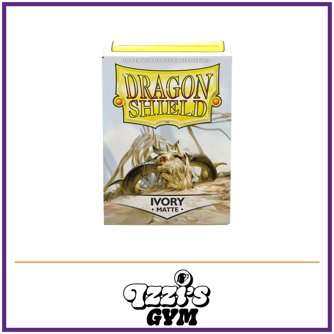 Dragon Shield Ivory - Matte Sleeves - Standard-Size - 100 Count — New product photo with the approved Izzi’s Gym logo