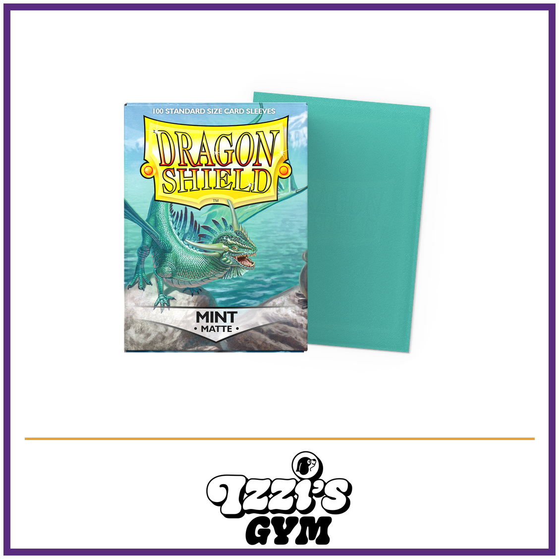 Dragon Shield Mint - Matte Sleeves - Standard-Size - 100 Count — New product photo with the approved Izzi’s Gym logo