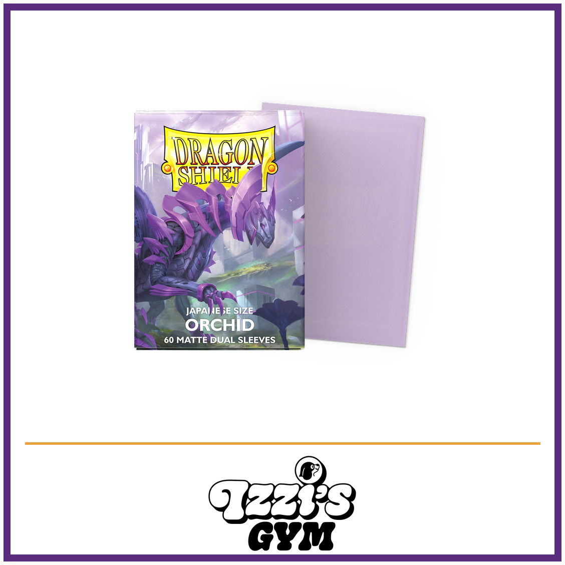 Dragon Shield Orchid - Matte Dual Sleeves - Japanese-Size - 60 Count — New product photo with the approved Izzi’s Gym logo