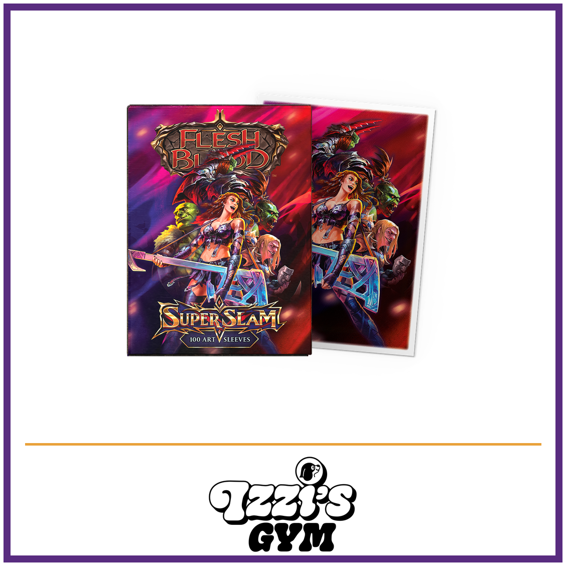 Dragon Shield Super Slam - Matte Art Sleeves - 100 Count — New product photo with the approved Izzi’s Gym logo