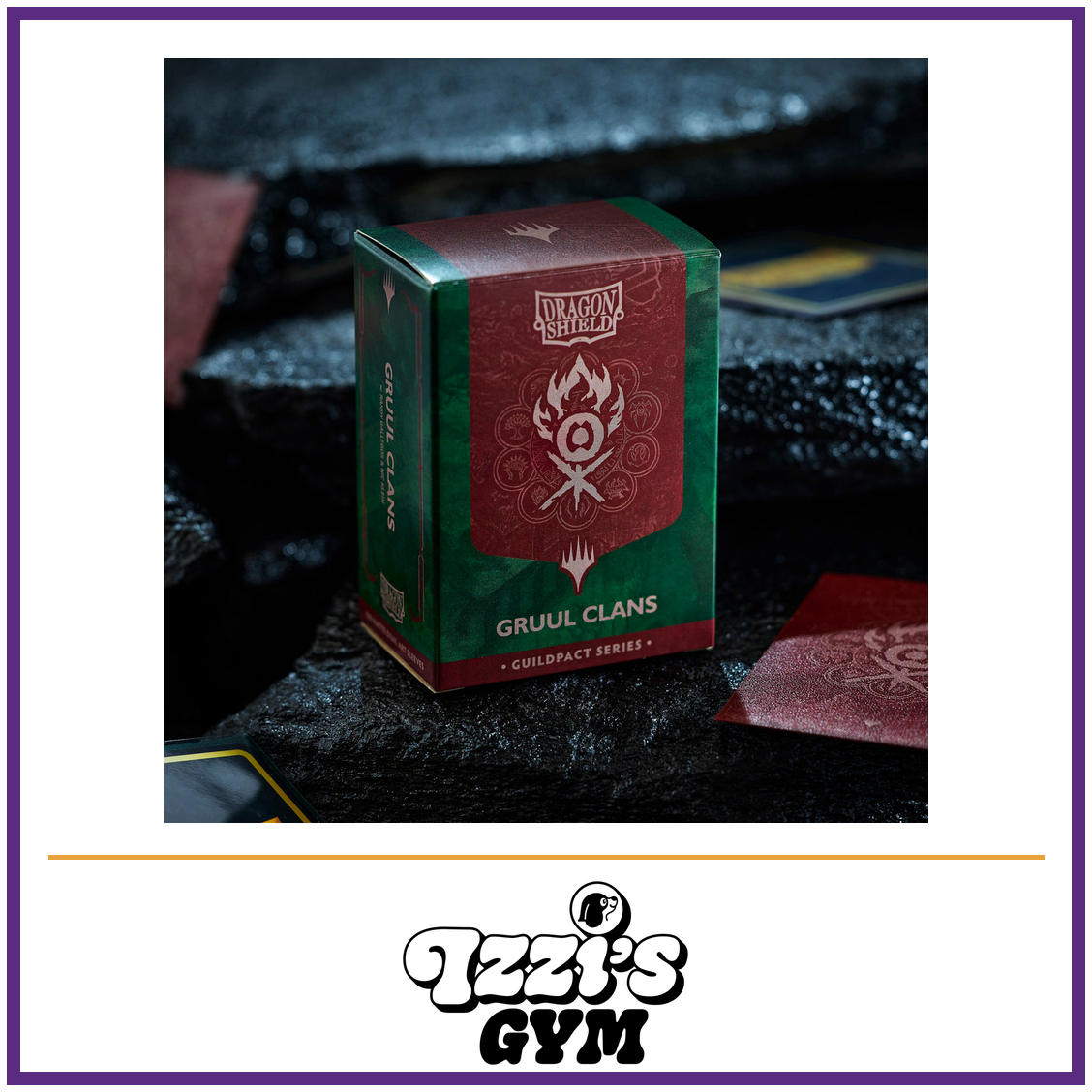 Dragon Shield Guildpact Series - Gruul Clans - Matte Dual Art Sleeves - 100 Count — New product photo with the approved Izzi’s Gym logo