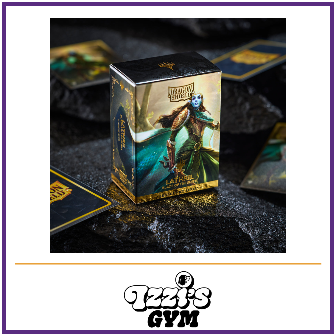 Dragon Shield Legendary Series - Lathril, Blade of Elves - Matte Dual Art Sleeves - 100 Count — New product photo with the approved Izzi’s Gym logo