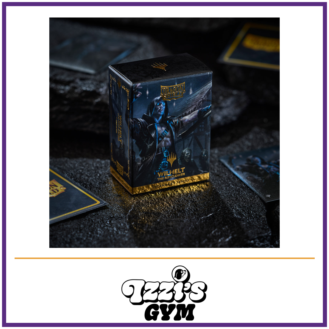 Dragon Shield Legendary Series - Wilhelt, the Rotcleaver - Card Sleeves - 100 Count — New product photo with the approved Izzi’s Gym logo