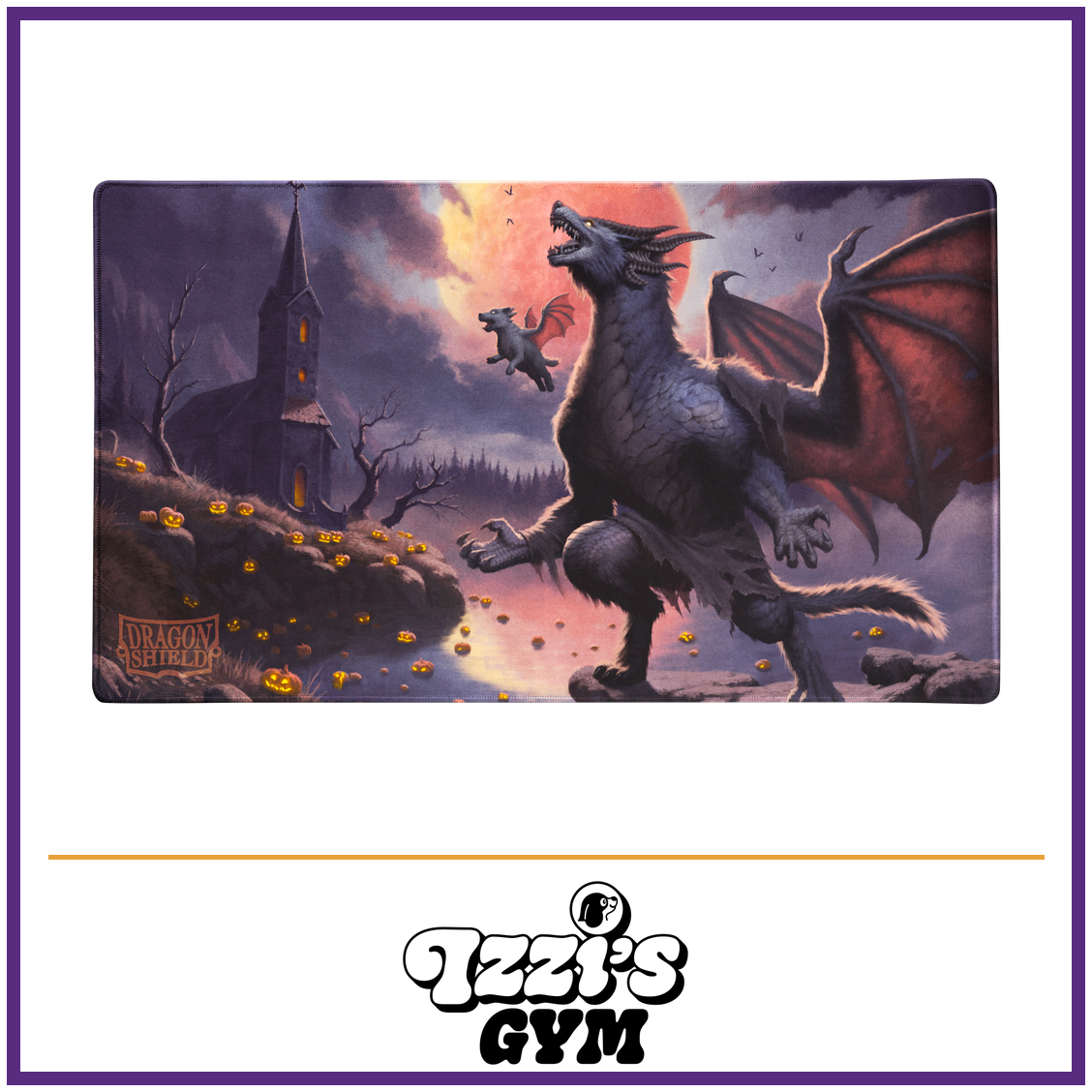 Dragon Shield Halloween 2023 - TCG Playmat — New product photo with the approved Izzi’s Gym logo