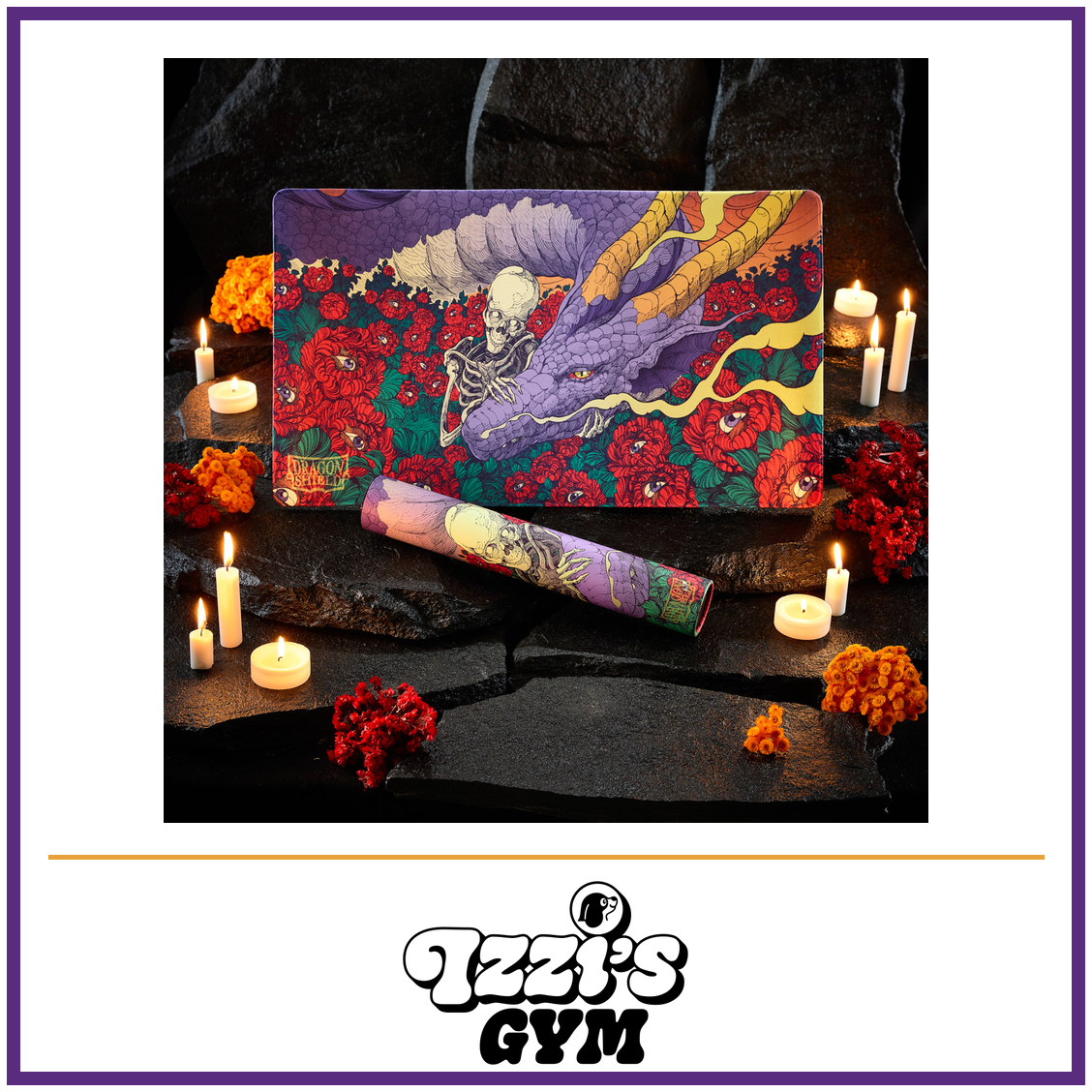 Dragon Shield Día de Muertos 2026 - TCG Playmat — New product photo with the approved Izzi’s Gym logo