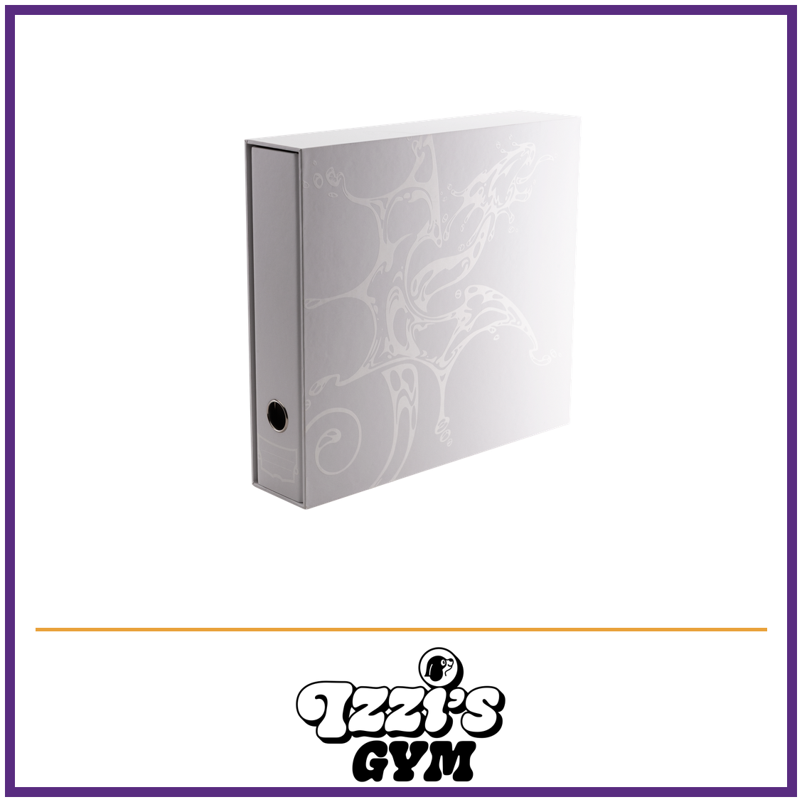 Dragon Shield Sanctuary - Slipcase 4-Ring Binder - White — New product photo with the approved Izzi’s Gym logo