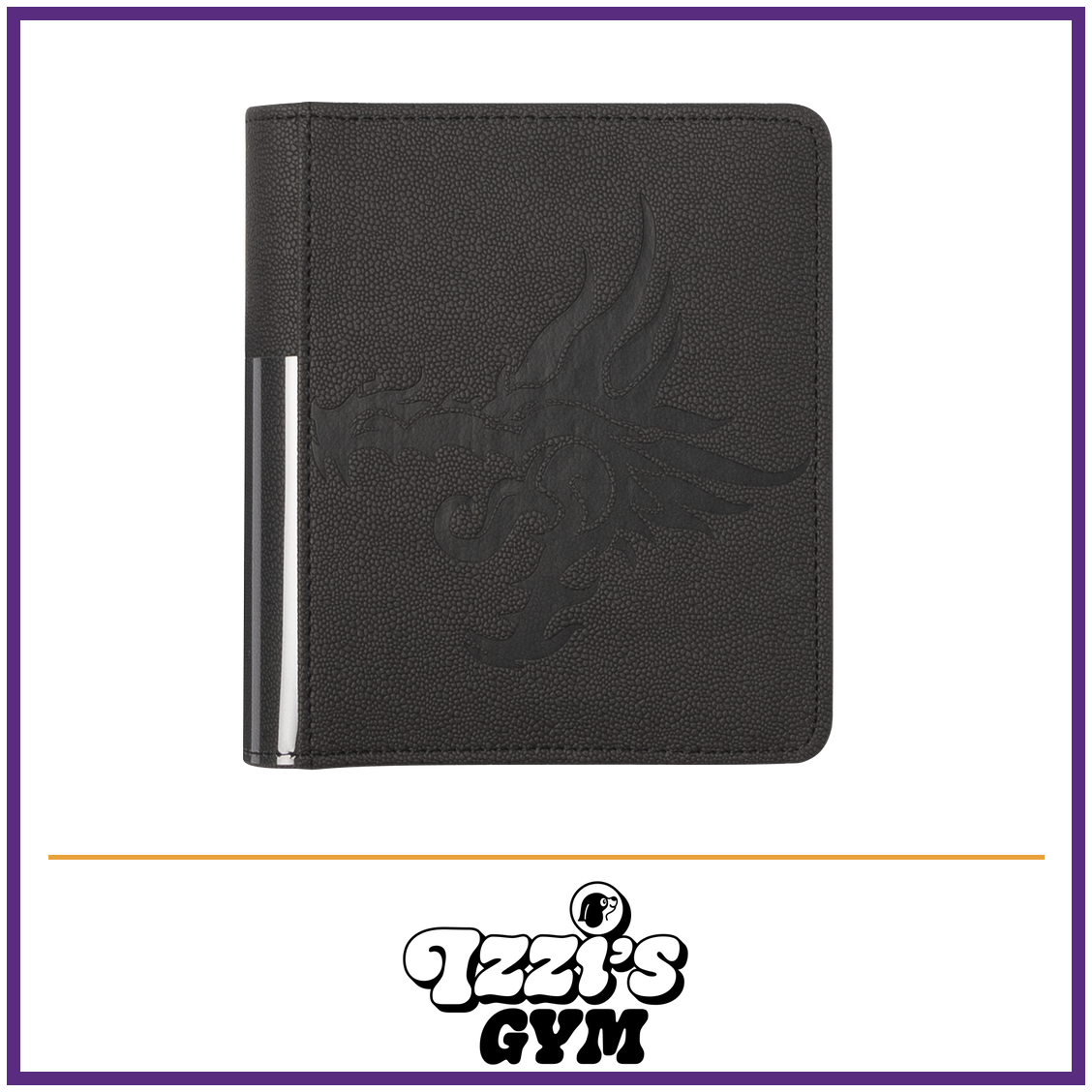 Dragon Shield Card Codex Portfolio 80 - Iron Grey — New product photo with the approved Izzi’s Gym logo