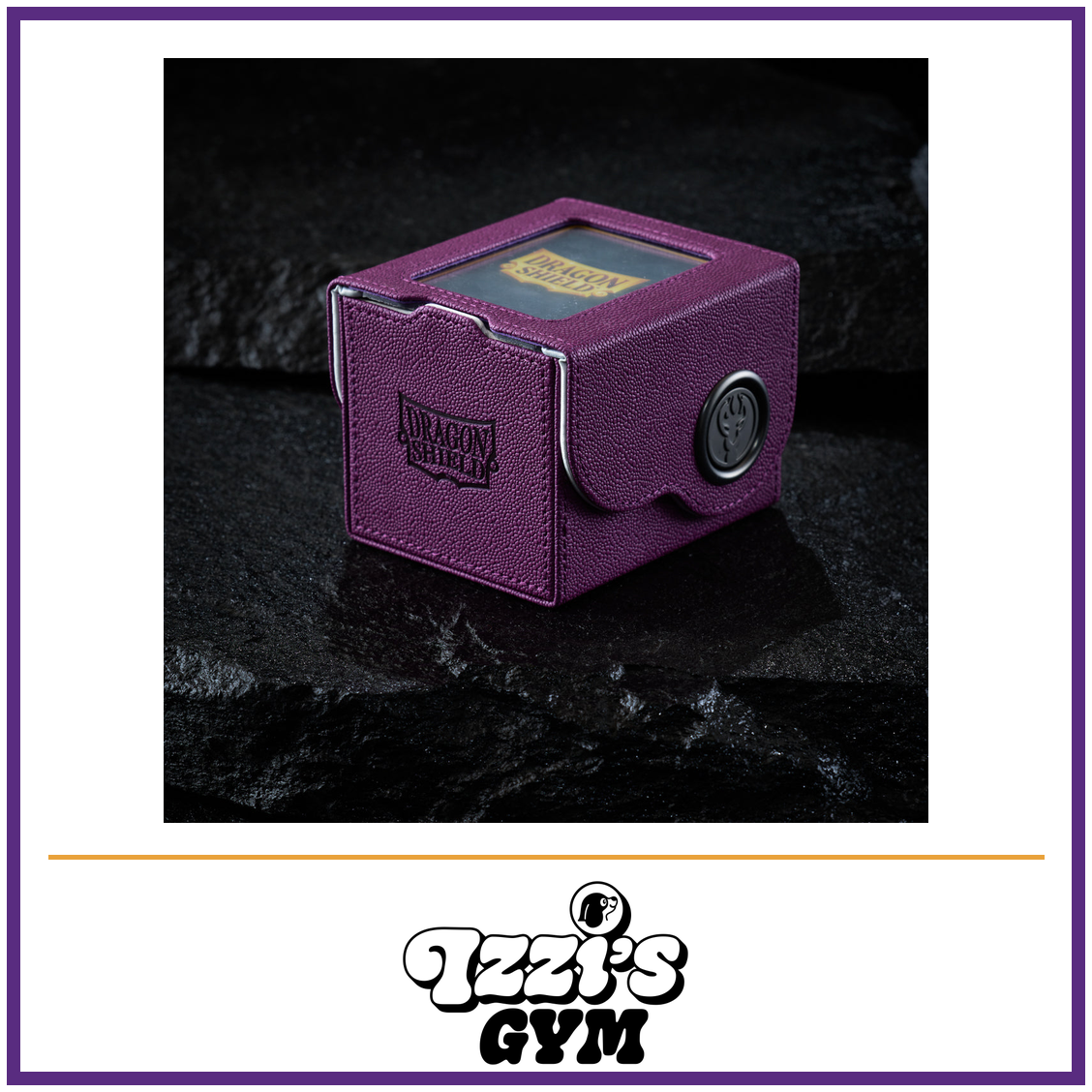 Dragon Shield Dragon Box 100+ Purple & Frost — New product photo with the approved Izzi’s Gym logo
