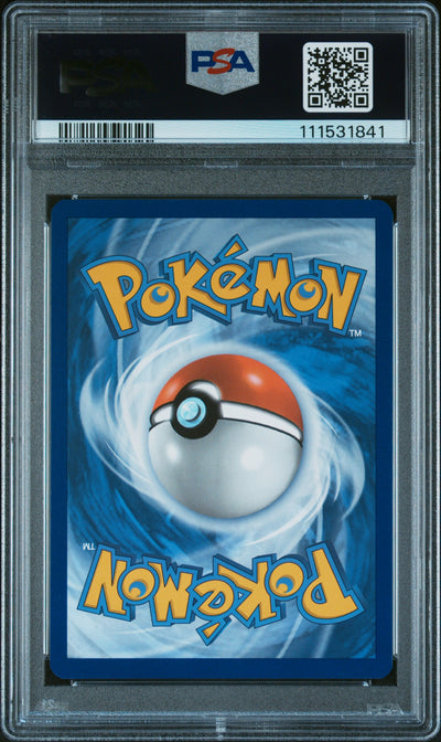 Pokémon Mimikyu #075 Sv Black Star Promo Paldean Fates Pc Etb 2024 English PSA 10, back of PSA slab with certification label, cert 111531841