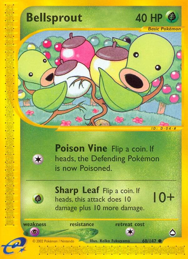 Pokémon Bellsprout #068/147 Aquapolis 68 Non-Foil Near Mint English Trading Card — catalog front, TCGplayer SKU 1189775