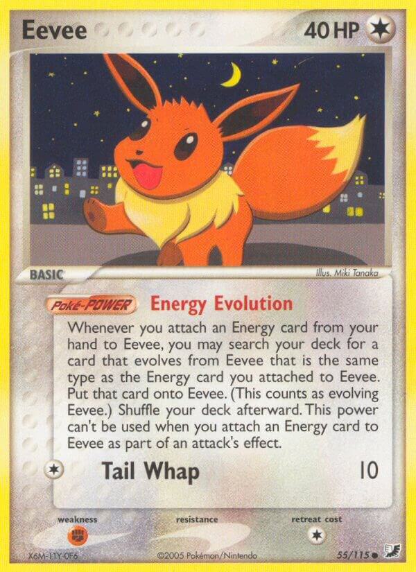 Pokémon Eevee #55/115 EX Unseen Forces Common Non-Foil Near Mint English Trading Card — catalog front, TCGplayer SKU 1191050
