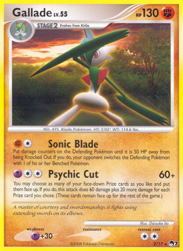 Pokémon Gallade #002/017 POP Series 7 Rare Non-Foil Near Mint English Trading Card — catalog front, TCGplayer SKU 1191574