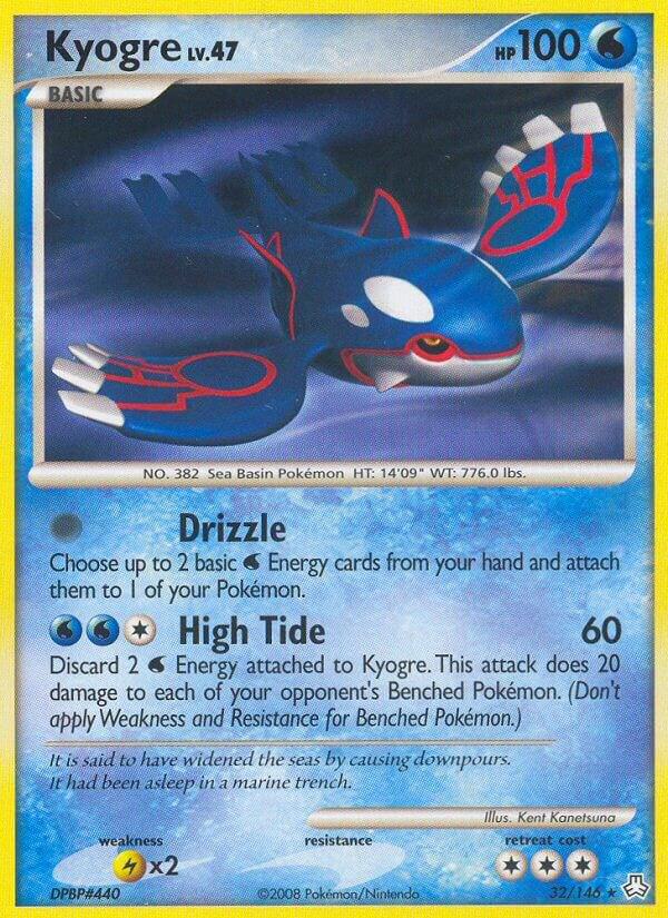 Pokémon Kyogre #032/146 Legends Awakened Rare Non-Foil Near Mint English Trading Card — catalog front, TCGplayer SKU 1192518