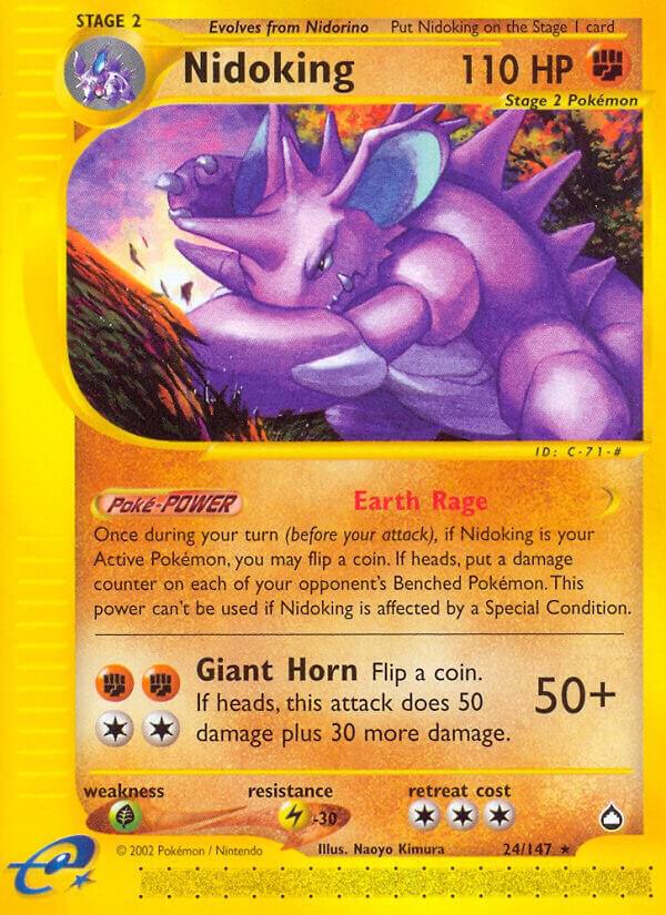 Pokémon Nidoking #024/147 Aquapolis 24 Non-Foil Near Mint English Trading Card — catalog front, TCGplayer SKU 1193662