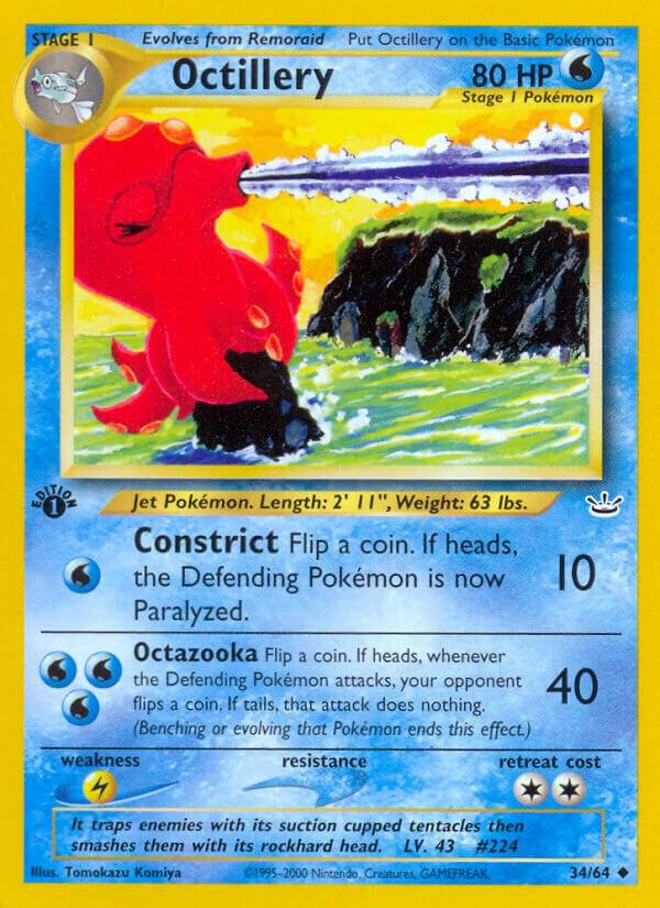 Pokémon Octillery #34/64 Neo Revelation Uncommon Non-Foil Near Mint Unlimited English Trading Card — catalog front, TCGplayer SKU 1193799