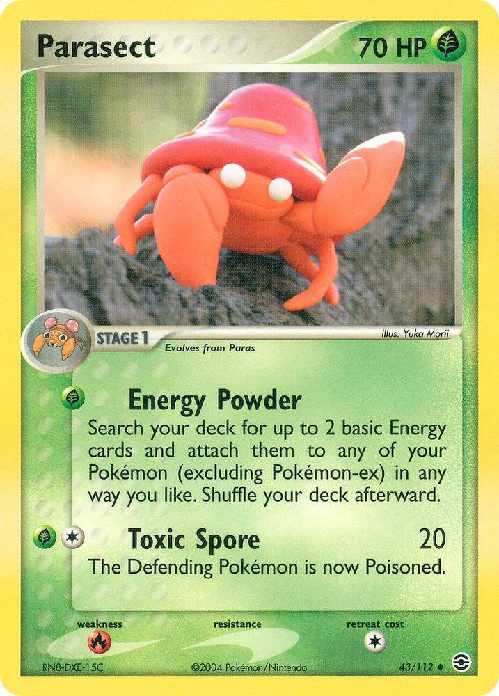 Pokémon Parasect #43/112 EX FireRed & LeafGreen Uncommon Non-Foil Near Mint English Trading Card — catalog front, TCGplayer SKU 1193926