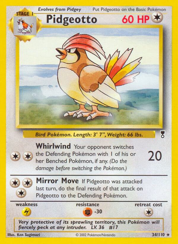 Pokémon Pidgeotto #034/110 Legendary Collection Rare Non-Foil Near Mint English Trading Card — catalog front, TCGplayer SKU 1194007