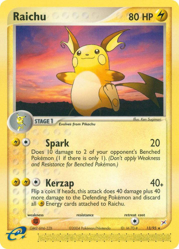 Pokémon Raichu #13/95 EX Team Magma vs Team Aqua Rare Non-Foil Near Mint English Trading Card — catalog front, TCGplayer SKU 1194475
