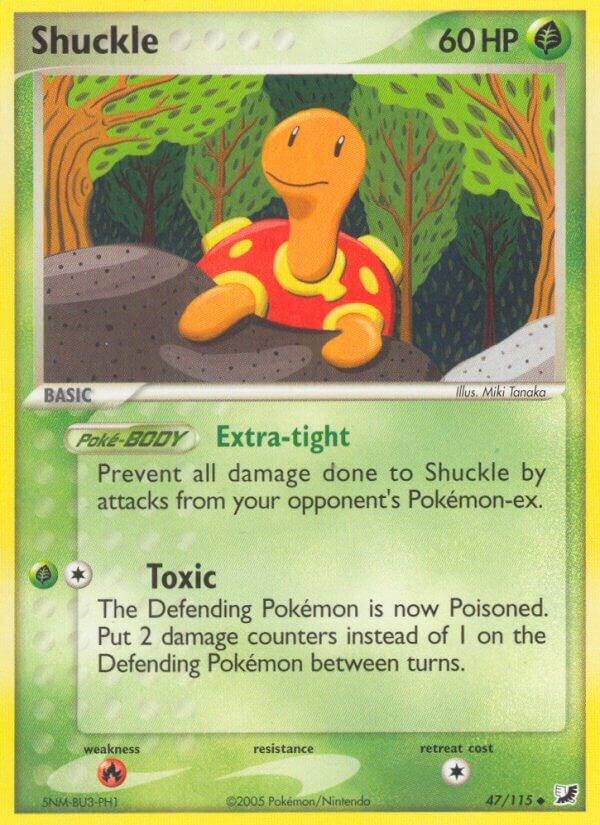 Pokémon Shuckle #47/115 EX Unseen Forces Uncommon Non-Foil Near Mint English Trading Card — catalog front, TCGplayer SKU 1195159