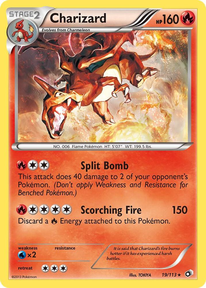 Pokémon Charizard #19/113 Legendary Treasures Holo Rare Reverse Holofoil Lightly Played English Trading Card — catalog front, TCGplayer SKU 1232655