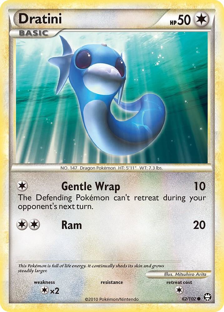 Pokémon Dratini #62/102 Triumphant Common Reverse Holofoil Near Mint English Trading Card — catalog front, TCGplayer SKU 1241630