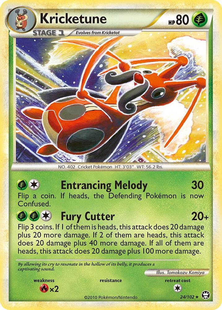 Pokémon Kricketune #24/102 Triumphant Rare Reverse Holofoil Near Mint English Trading Card — catalog front, TCGplayer SKU 1241715