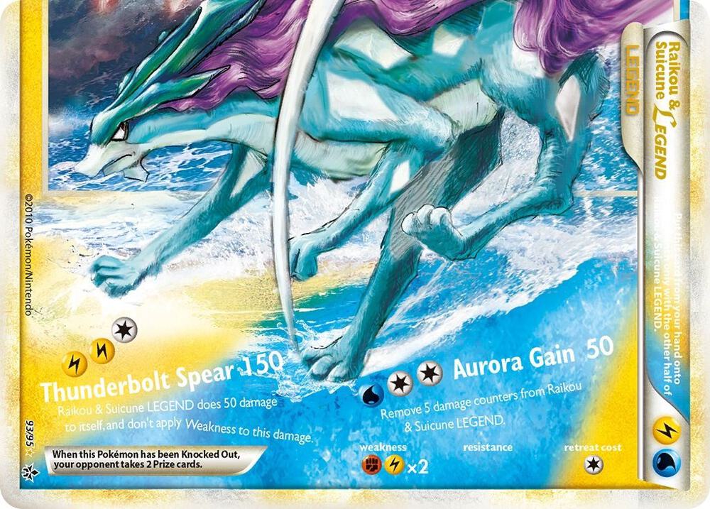 Pokémon Raikou & Suicune Legend #93/95 Unleashed Bottom Holofoil Near Mint English Trading Card — catalog front, TCGplayer SKU 1243600