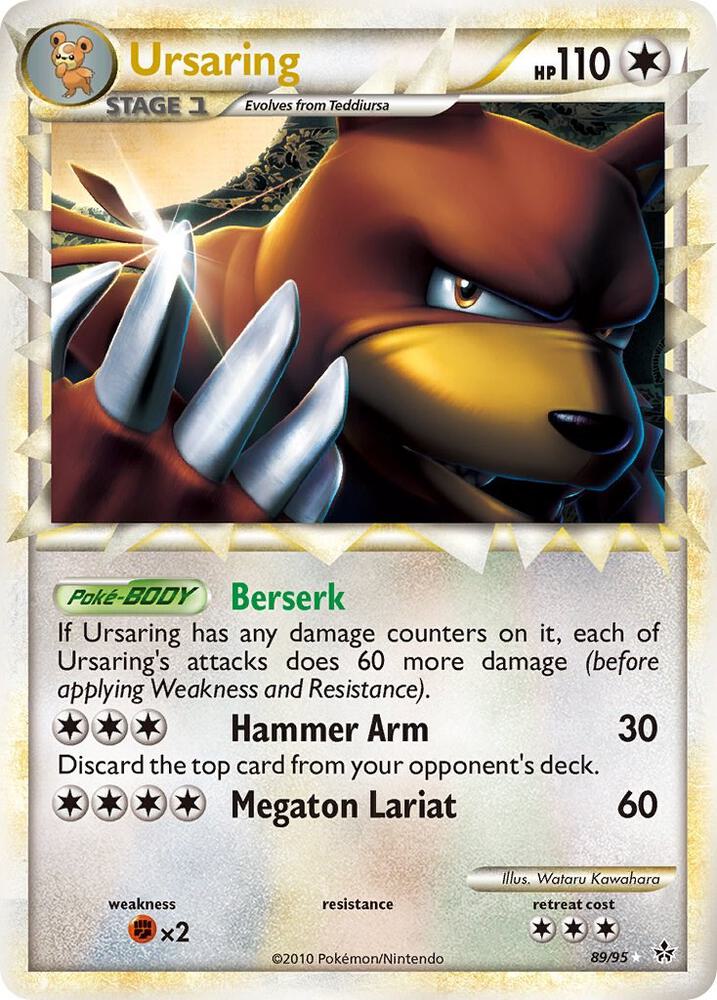 Pokémon Ursaring #89/95 Unleashed Prime Holofoil Lightly Played English Trading Card — catalog front, TCGplayer SKU 1243751