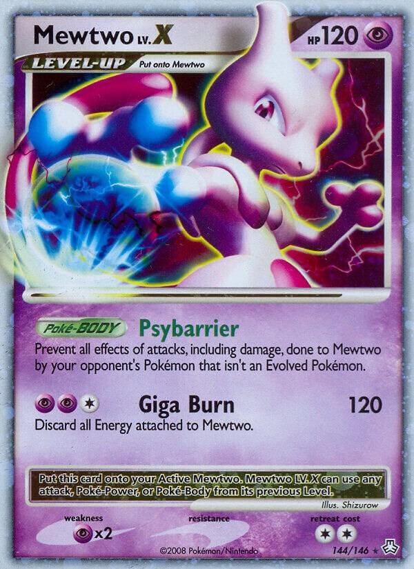 Pokémon Mewtwo LV.X #144/146 Legends Awakened Ultra Rare Holofoil Moderately Played English Trading Card — catalog front, TCGplayer SKU 1254963