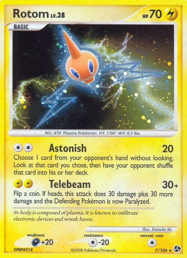 Pokémon Rotom #7/106 Great Encounters Holo Rare Holofoil Near Mint English Trading Card — catalog front, TCGplayer SKU 1260112