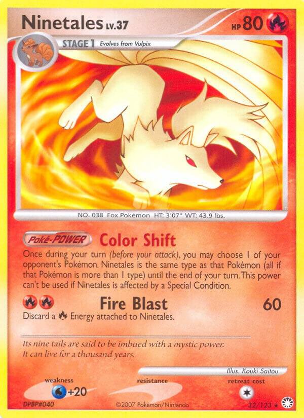 Pokémon Ninetales #32/123 Mysterious Treasures Rare Reverse Holofoil Lightly Played English Trading Card — catalog front, TCGplayer SKU 1261674