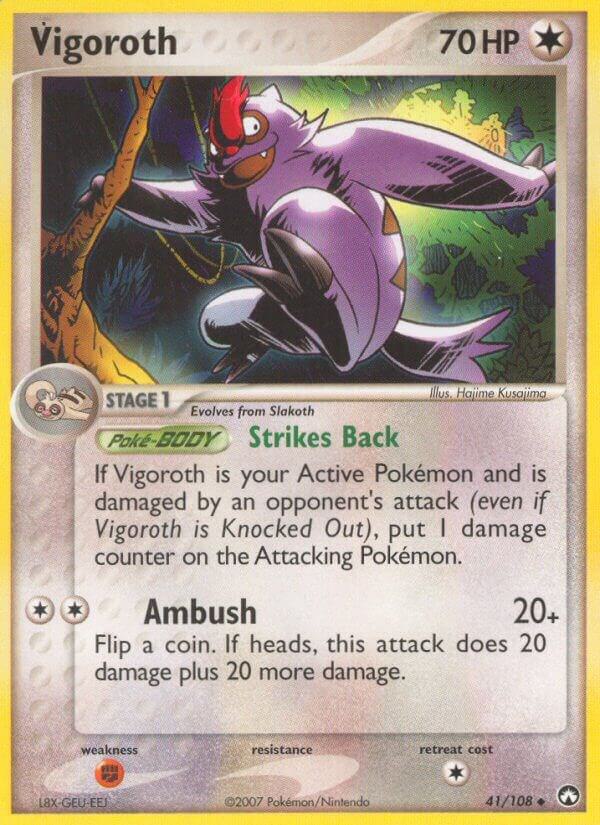 Pokémon Vigoroth #41/108 EX Power Keepers Uncommon Reverse Holofoil Near Mint English Trading Card — catalog front, TCGplayer SKU 1263233