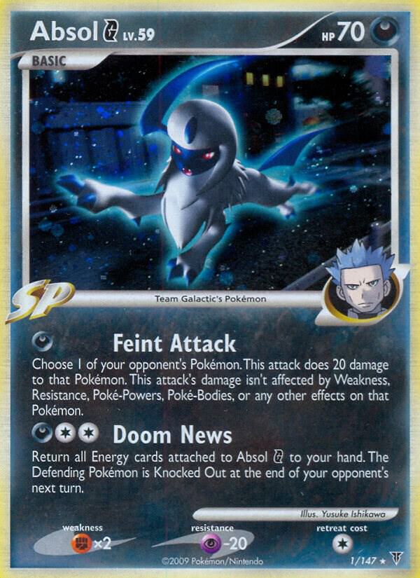 Pokémon Absol G #1 Supreme Victors Holo Rare Reverse Holofoil Heavily Played English Trading Card — catalog front, TCGplayer SKU 2733761