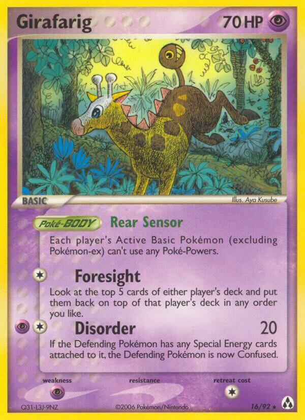 Pokémon Girafarig #16/92 EX Legend Maker Rare Reverse Holofoil Lightly Played English Trading Card — catalog front, TCGplayer SKU 2737298