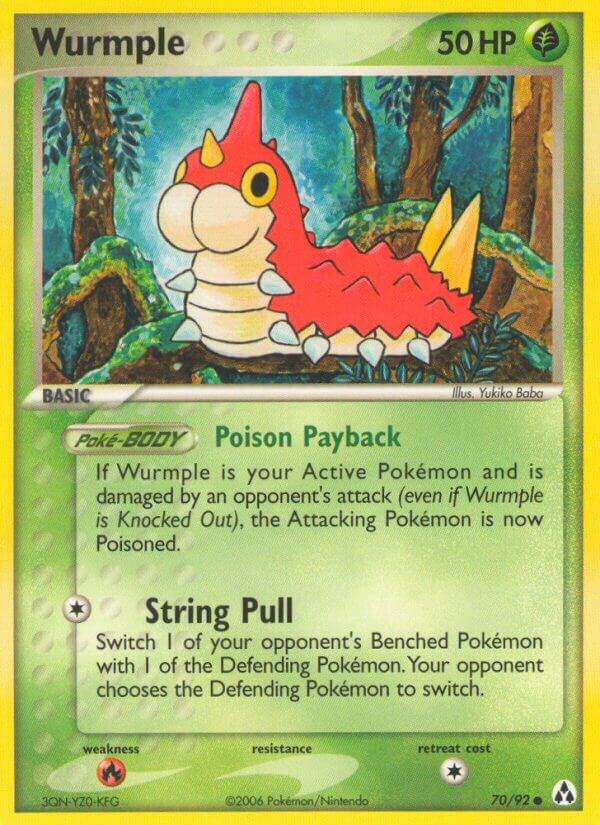 Pokémon Wurmple #70/92 EX Legend Maker Common Reverse Holofoil Lightly Played English Trading Card — catalog front, TCGplayer SKU 2837553