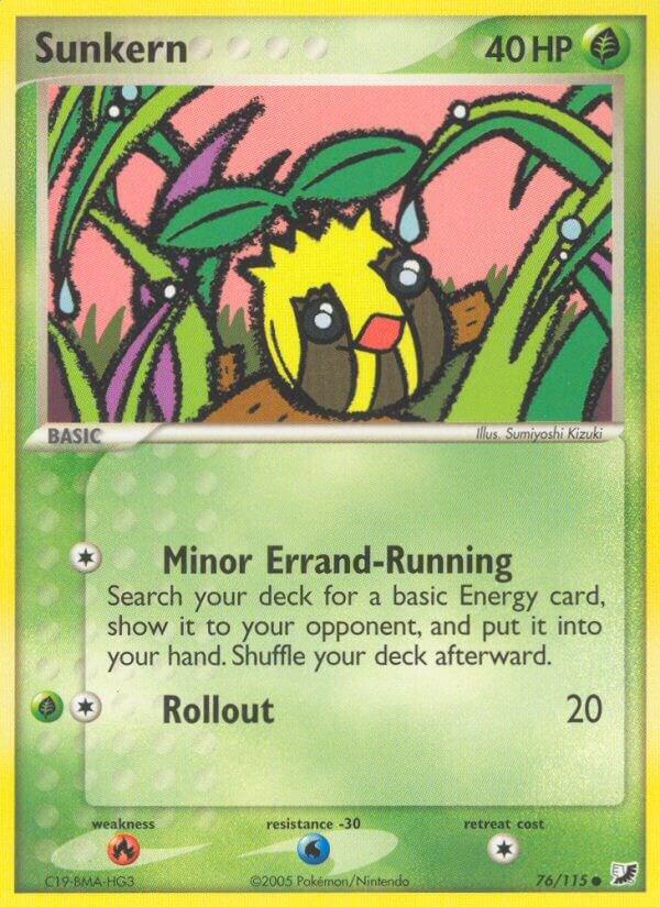 Pokémon Sunkern #76/115 EX Unseen Forces Common Reverse Holofoil Near Mint English Trading Card — catalog front, TCGplayer SKU 2866277