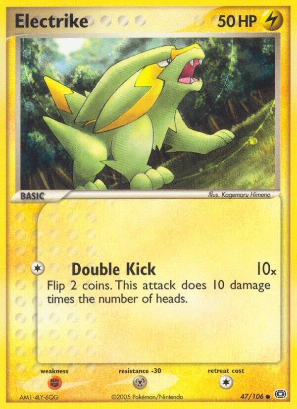 Pokémon Electrike #47/106 EX Emerald Common Reverse Holofoil Near Mint English Trading Card — catalog front, TCGplayer SKU 2866627