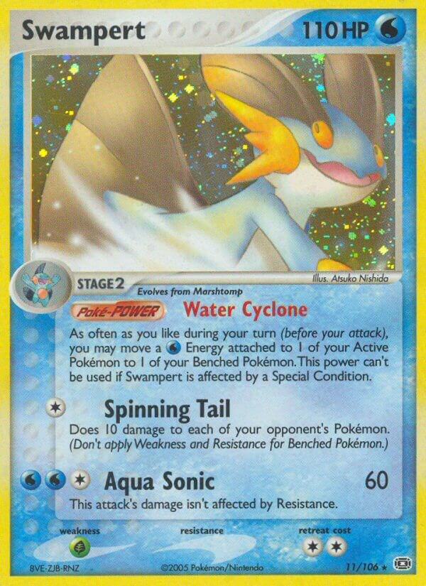 Pokémon Swampert #11/106 EX Emerald Holo Rare Holofoil Lightly Played English Trading Card — catalog front, TCGplayer SKU 2867051