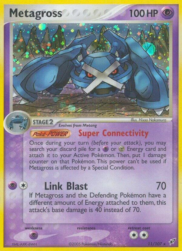 Pokémon Metagross #11/107 EX Deoxys Holo Rare Reverse Holofoil Damaged English Trading Card — catalog front, TCGplayer SKU 2871391