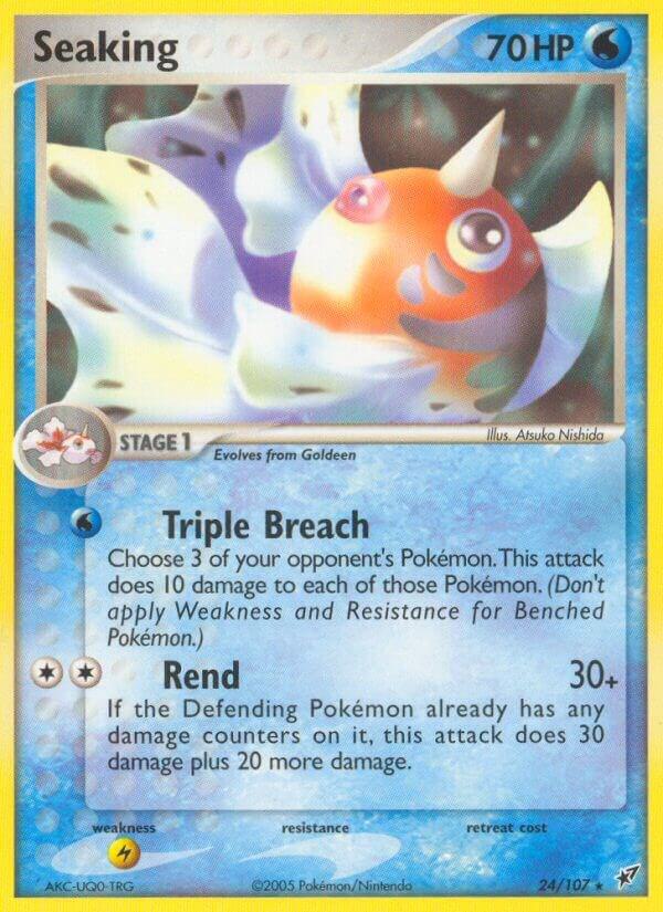 Pokémon Seaking #24/107 EX Deoxys Rare Reverse Holofoil Lightly Played English Trading Card — catalog front, TCGplayer SKU 2871518