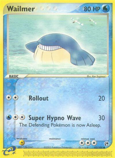 Pokémon Wailmer #83/100 EX Sandstorm Common Reverse Holofoil Near Mint English Trading Card — catalog front, TCGplayer SKU 2881673
