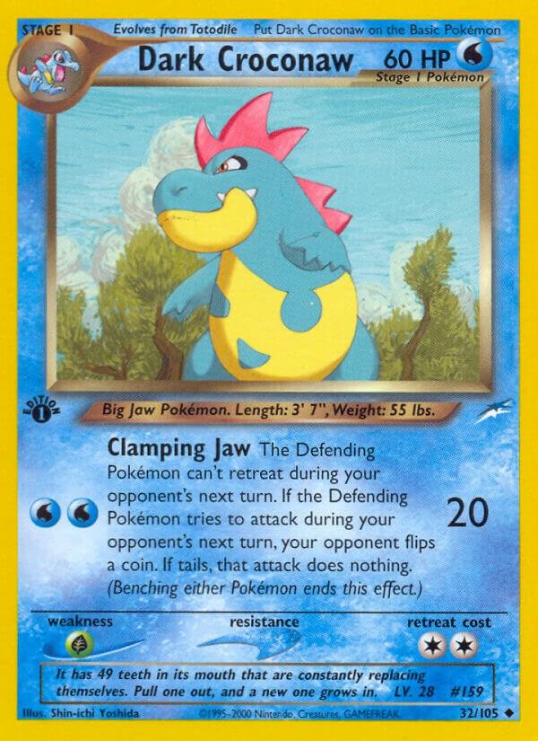 Pokémon Dark Croconaw #032/105 Neo Destiny Uncommon Non-Foil Near Mint 1st Edition English Trading Card — catalog front, TCGplayer SKU 2896062