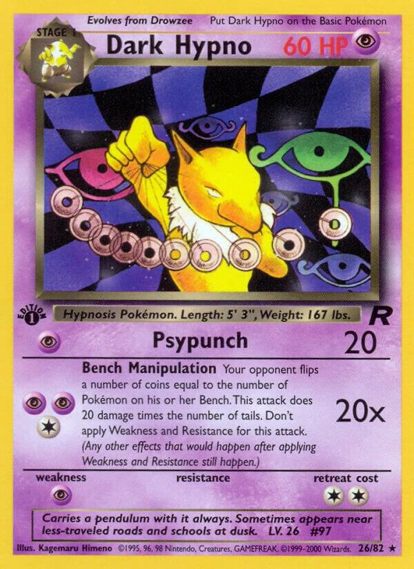 Pokémon Dark Hypno #26/82 Team Rocket 26 Non-Foil Lightly Played 1st Edition English Trading Card — catalog front, TCGplayer SKU 2961969