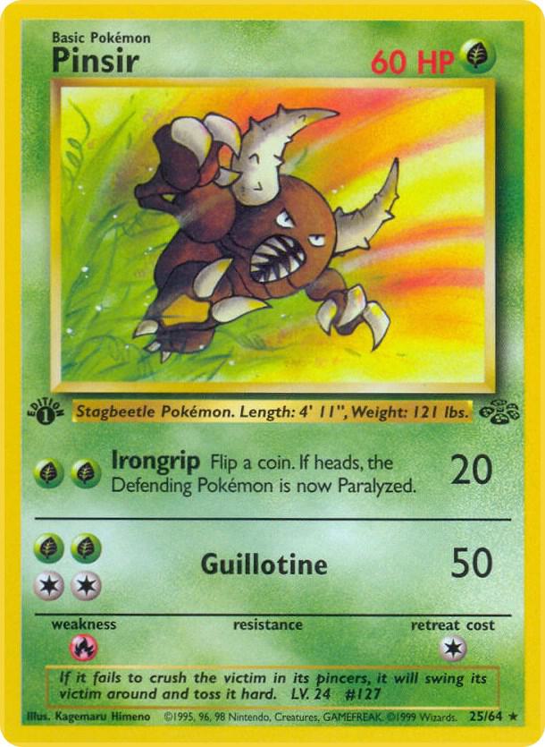Pokémon Pinsir #25/64 Jungle 25 Non-Foil Near Mint 1st Edition English Trading Card — catalog front, TCGplayer SKU 2998406