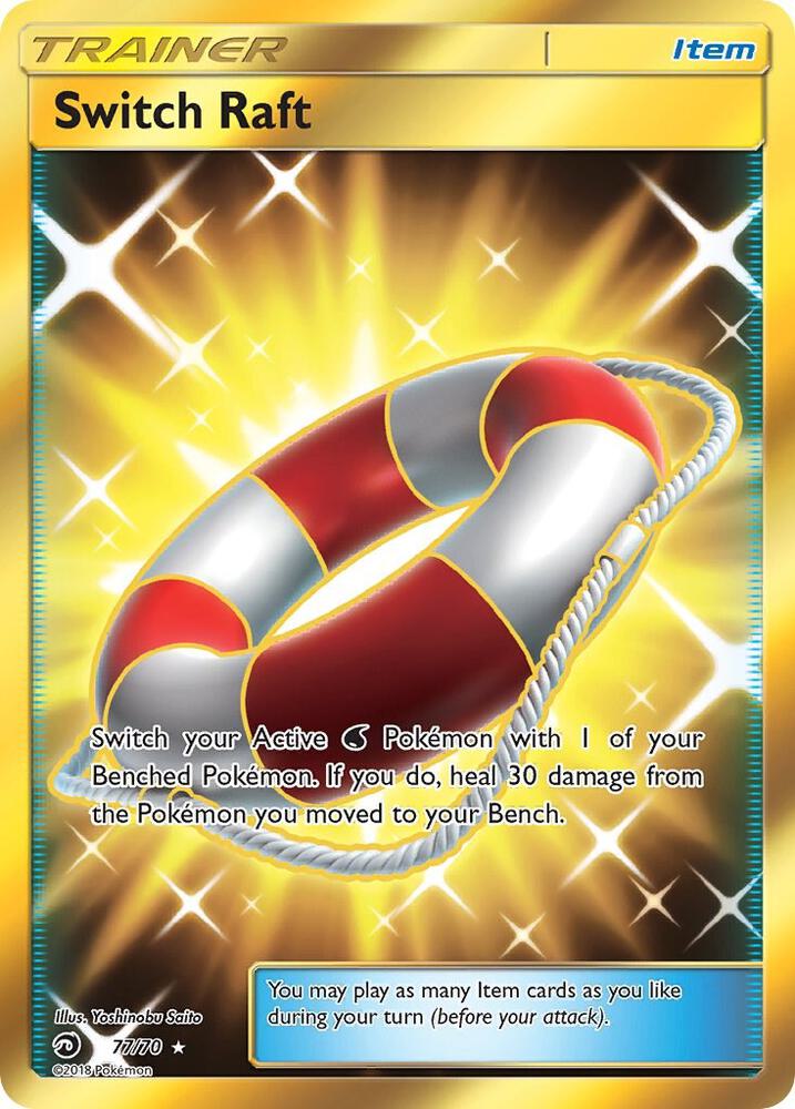 Pokémon Switch Raft #77/70 Dragon Majesty Secret Holofoil Near Mint English Trading Card — catalog front, TCGplayer SKU 3846272