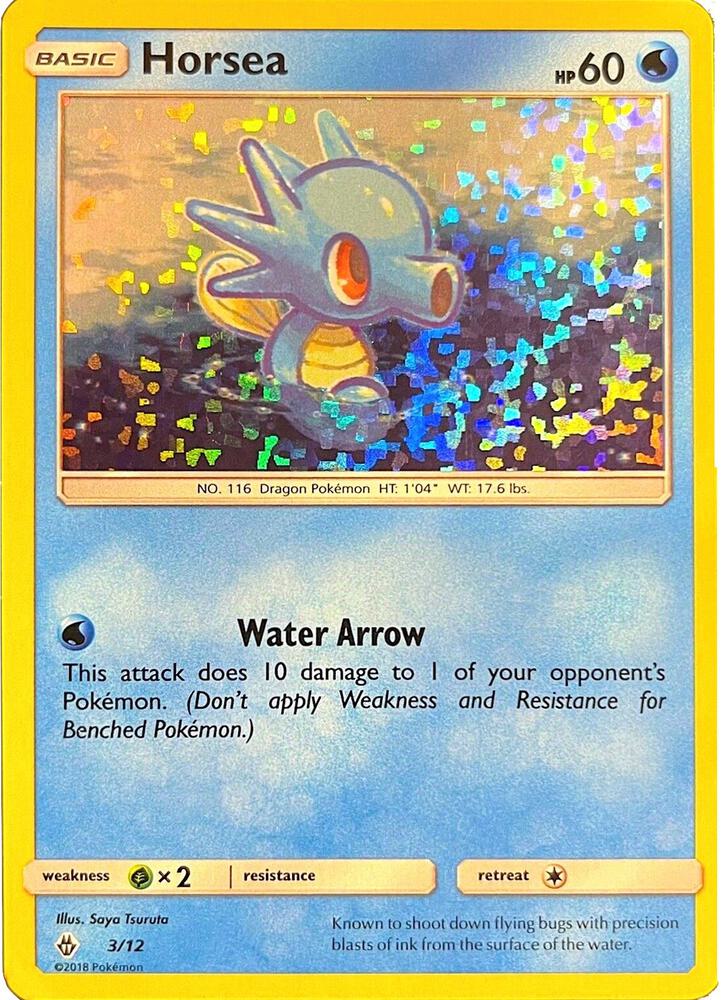 Pokémon Horsea #003/012 McDonald's Promos 2018 Promo Holofoil Near Mint English Trading Card — catalog front, TCGplayer SKU 3912938