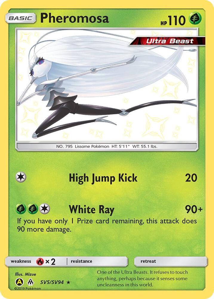 Pokémon Pheromosa #SV5/SV94 Hidden Fates: Shiny Vault Shiny Holo Rare Holofoil Near Mint English Trading Card — catalog front, TCGplayer SKU 4169824