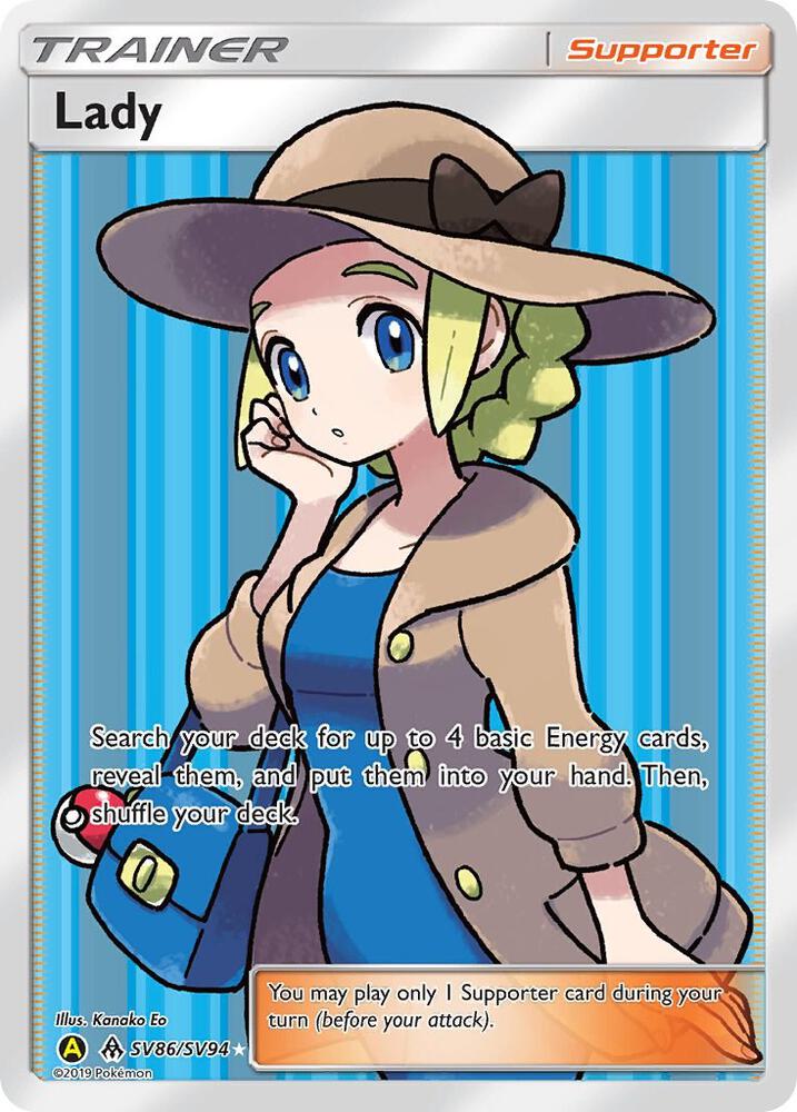 Pokémon Lady #SV86/SV94 Hidden Fates: Shiny Vault Shiny Holo Rare Holofoil Near Mint English Trading Card — catalog front, TCGplayer SKU 4170309