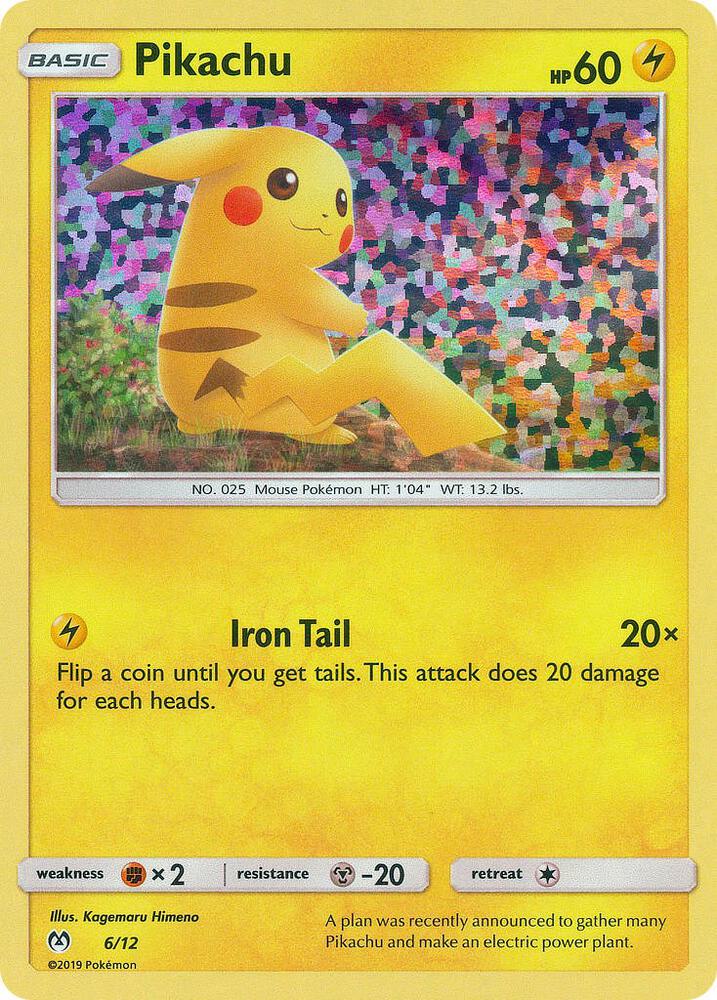 Pokémon Pikachu #006/012 McDonald's Promos 2019 Promo Holofoil Lightly Played English Trading Card — catalog front, TCGplayer SKU 4254550