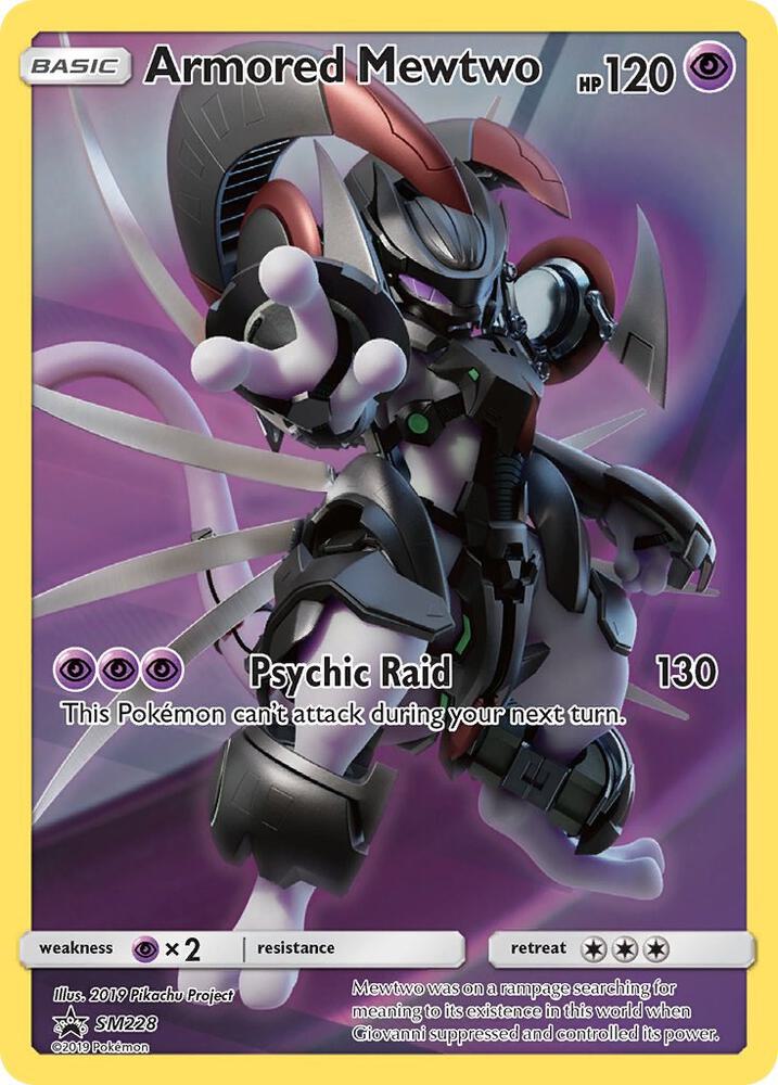 Pokémon Armored Mewtwo #SM228 SM Promos Promo Holofoil Heavily Played English Trading Card — catalog front, TCGplayer SKU 4278966